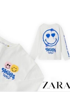 ZARA x Smiley World Long Sleeve Tee. Size: 11/12 😊